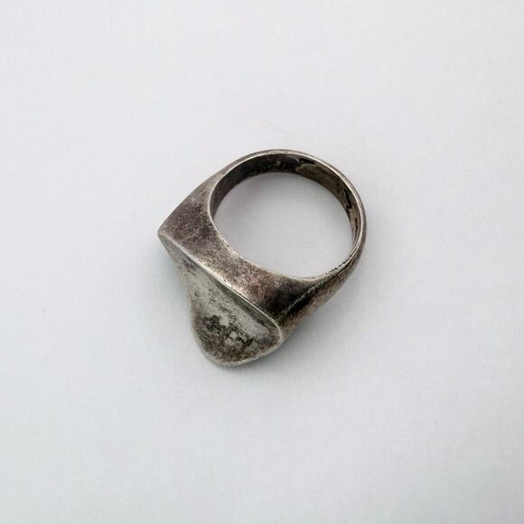 Vintage 50s Taxco Eagle Mark Sterling Silver Modernist Saddle Ring - Picture 1 of 8